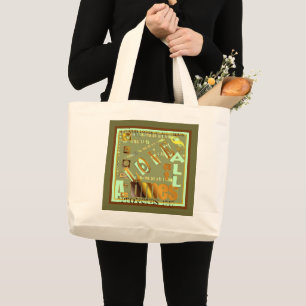 Bolsa Tote Grande Um amigo ama em todos os momentos.