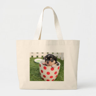 Bolsa Tote Grande Um cachorrinho no copo