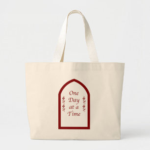 Bolsa Tote Grande Um dia em um quadro/vintage de Tempo-Borgonha
