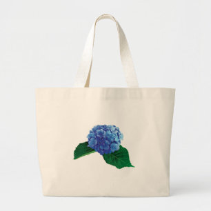 Bolsa Tote Grande Um Hydrangea azul