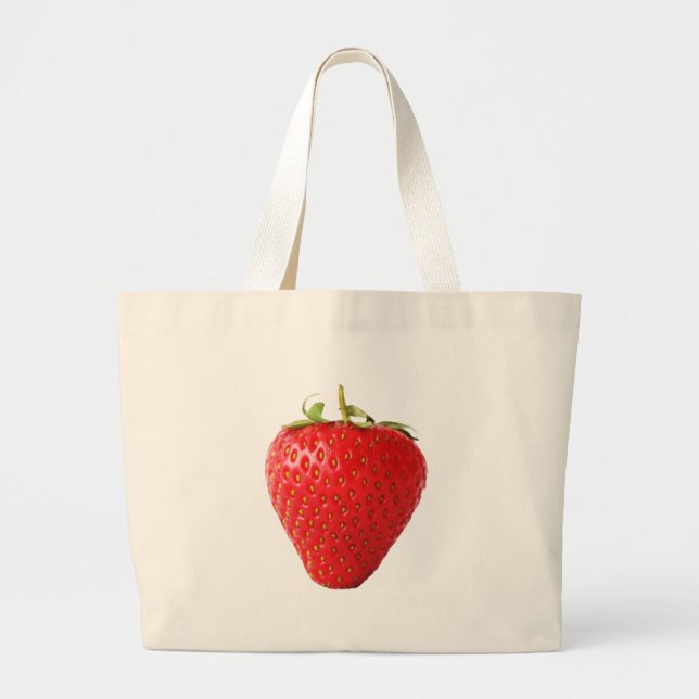 Bolsa Tote Grande Um jtcnm de morango Vermelho (Frente)