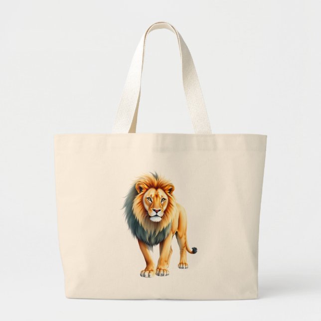 Bolsa Tote Grande Um leão macho (Frente)