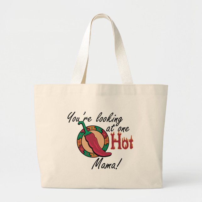 Bolsa Tote Grande Um Mama quente (Frente)