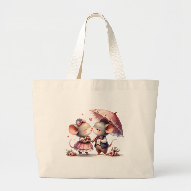 Bolsa Tote Grande Um momento romântico (Frente)