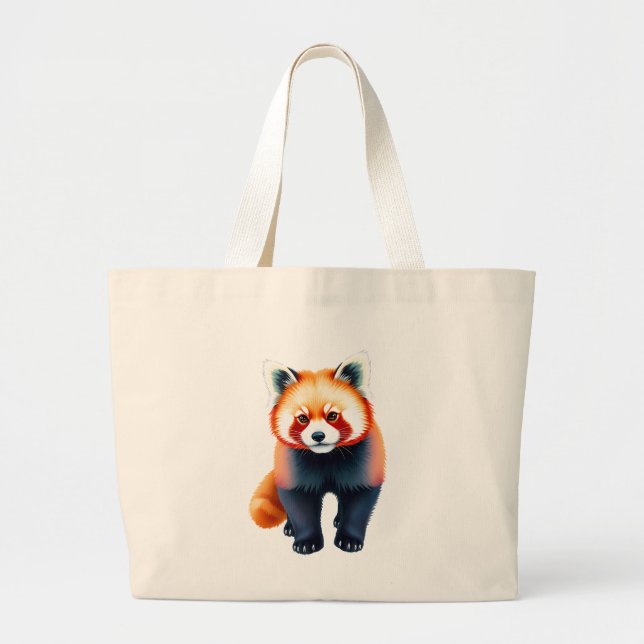 Bolsa Tote Grande Um panda-vermelho (Frente)