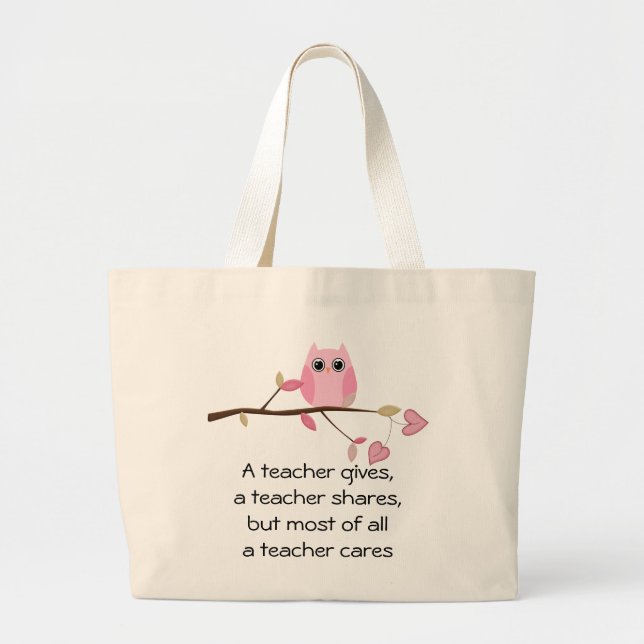 Bolsa Tote Grande Um professor importa-se (Frente)