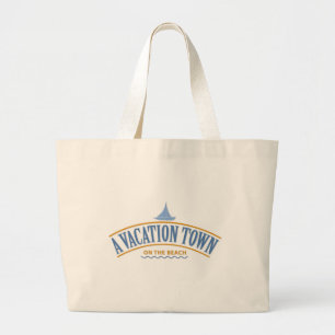 Bolsa Tote Grande Uma cidade de férias na praia Tote Bag