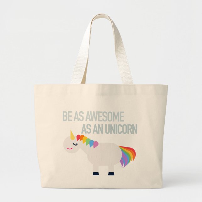 Bolsa Tote Grande Unicorm impressionante (Frente)