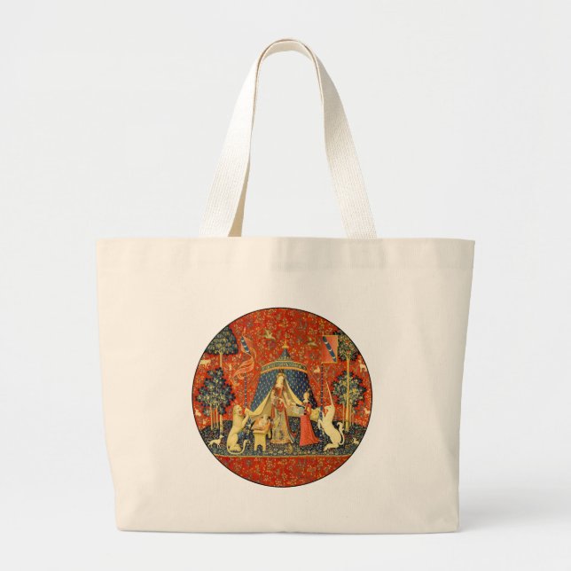 Bolsa Tote Grande Unicorn Tapestries Lady Legend Medieval (Frente)