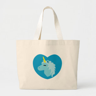 Bolsa Tote Grande Unicórnio Azul