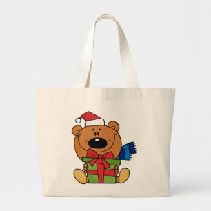 Bolsa Tote Grande Urso com Camisetas de Feriado e presentes