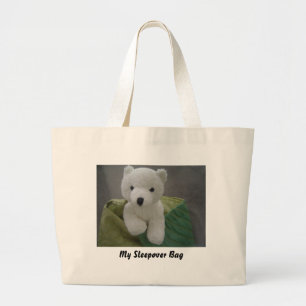 Bolsa Tote Grande Urso de pelúcia branco
