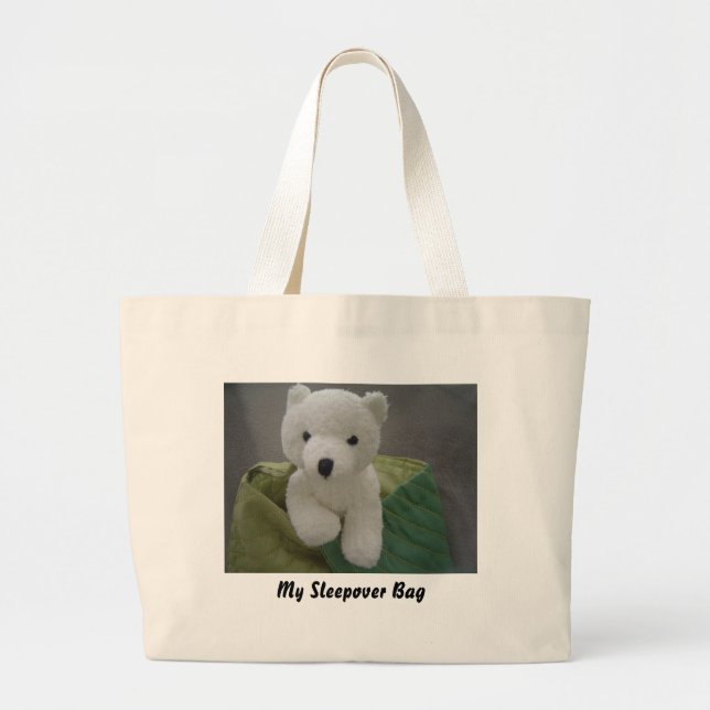 Bolsa Tote Grande Urso de pelúcia branco (Frente)