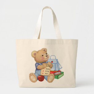 Bolsa Tote Grande Urso Escolar