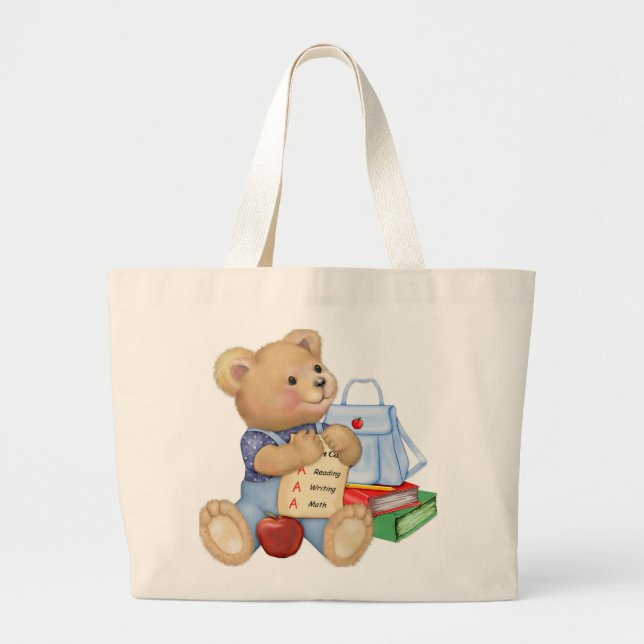 Bolsa Tote Grande Urso Escolar (Frente)