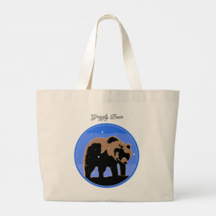 Bolsa Tote Grande Urso Grizzly no inverno - Arte original sobre a vi