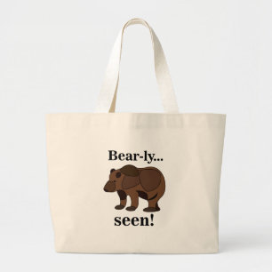 Bolsa Tote Grande Urso Marrom Animal Humor Divertido Citação