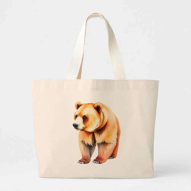 Bolsa Tote Grande urso pardo (Frente)