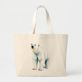 Bolsa Tote Grande urso polar branco