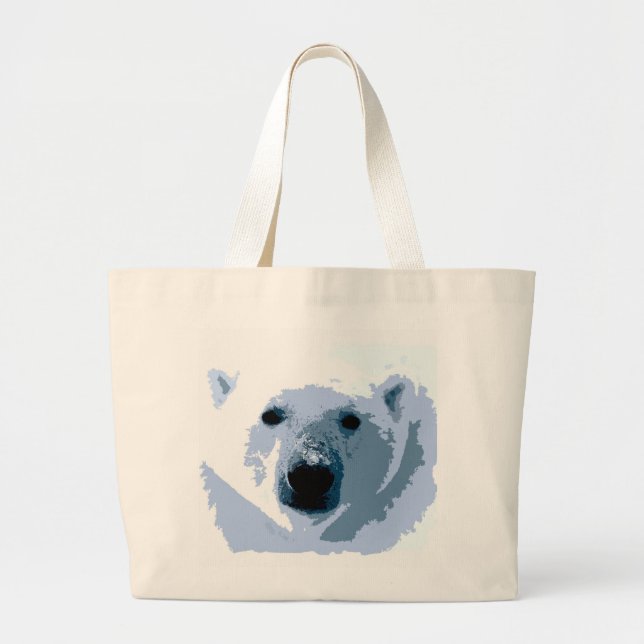 Bolsa Tote Grande Urso Polar de pop Art (Frente)