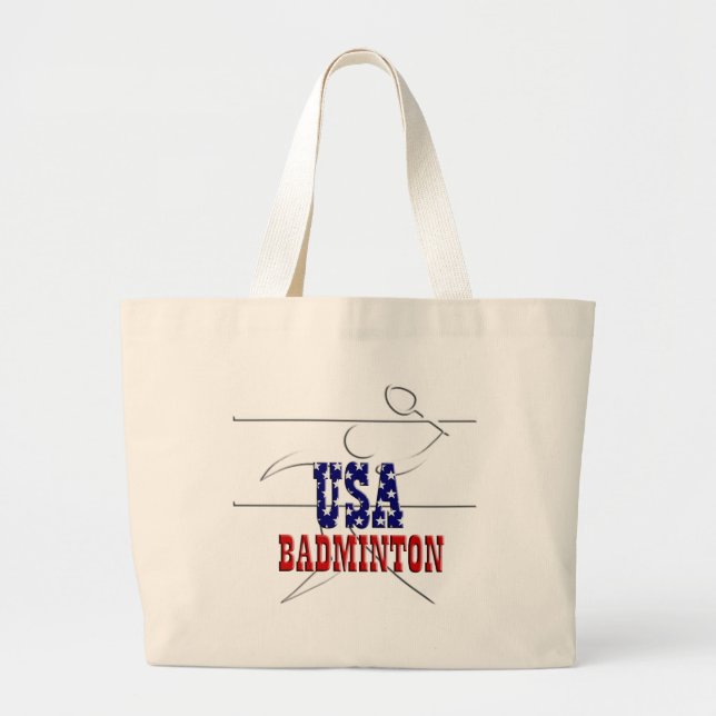 Bolsa Tote Grande USA Badminton Sports Jumbo Tote Bag (Frente)