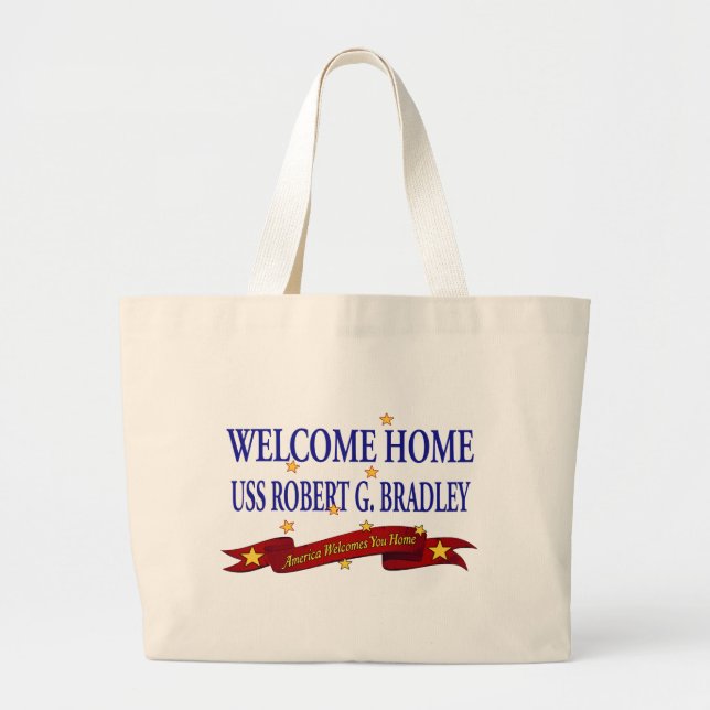 Bolsa Tote Grande USS Home bem-vindo Robert G. Bradley (Frente)