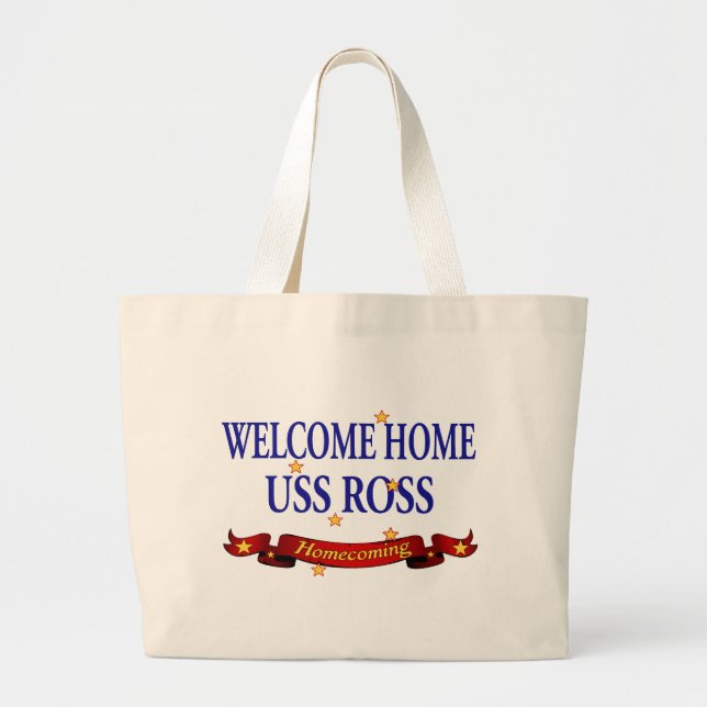Bolsa Tote Grande USS Home bem-vindo Ross (Frente)