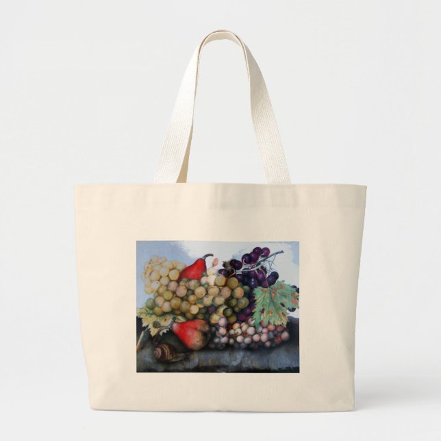 BOLSA TOTE GRANDE UVAS FRUTAS E PERAS DA SEASON (Frente)