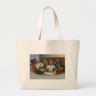 Bolsa Tote Grande Vaca de Staffordshire com Primulaes 2004