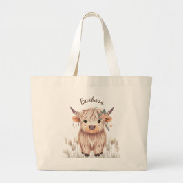 Bolsa Tote Grande Vaca do planalto de corte personalizado
