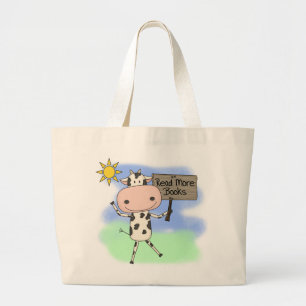 Bolsa Tote Grande Vaca Ler Mais Livros