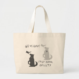Bolsa Tote Grande Vai a crueldade do animal da parada do Vegan…!
