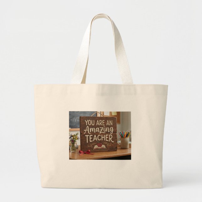 Bolsa Tote Grande Valorização dos professores (Frente)