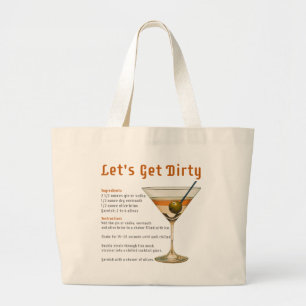Bolsa Tote Grande Vamos De Hora De Cocktail Obter Receita De Martini