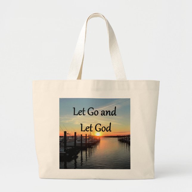 BOLSA TOTE GRANDE VAMOS E DEIXE DEUS SUNSET FOTO (Frente)