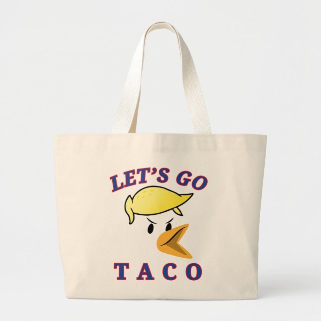 Bolsa Tote Grande Vamos Ir Taco (Frente)