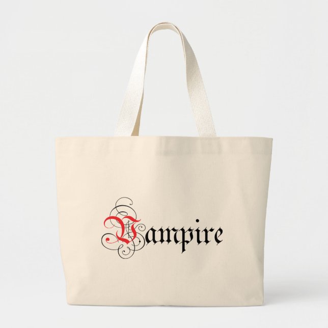 Bolsa Tote Grande Vampiro caligráfico (Frente)