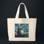Bolsa Tote Grande Van Gogh Starry Night Classism Arte<br><div class="desc">Pintura de Noite Estrelada - Esta é a obra-prima Vincent Van Gogh,  The Starry Night 1889.</div>
