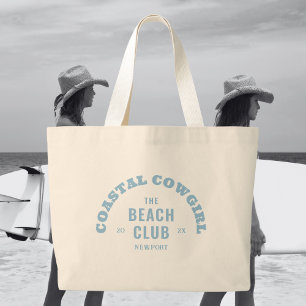 Bolsa Tote Grande Vaqueira Costeira Azul Claro O Clube de Bach