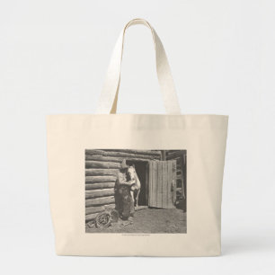 Bolsa Tote Grande Vaqueiro que lê uma letra