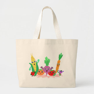 Bolsa Tote Grande Vegetais felizes do jardim