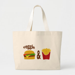 Bolsa Tote Grande Veggie Burger e Fries