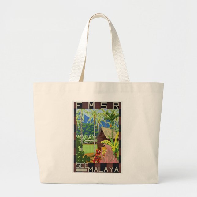 Bolsa Tote Grande Ver Malásia (Frente)