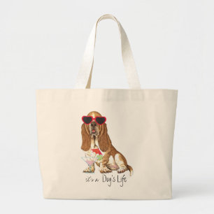 Bolsa Tote Grande Verão Basset Hound