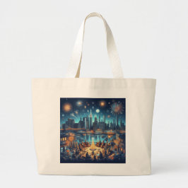 Bolsa Tote Grande Véspera de Ano Novo em Nova Iorque