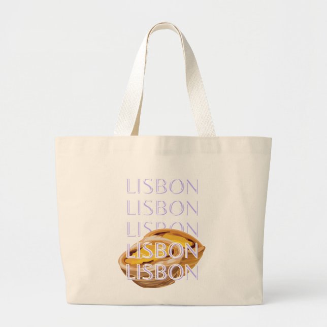 Bolsa Tote Grande Viagem Art de Lisboa, Laranja, Portugal Viagem de  (Frente)