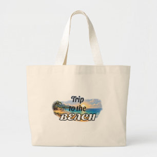 Bolsa Tote Grande Viagem para a Praia Projeto de Fuga do Pôr do Sol