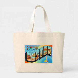 Bolsa Tote Grande Viagens vintage de MÃES de Boston Massachusetts So