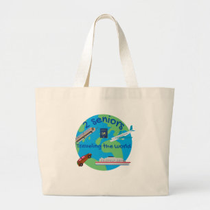 Bolsa Tote Grande Viajando pelo mundo