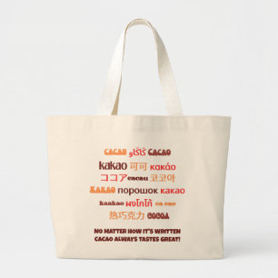 Bolsa Tote Grande Vibrant Multilingual CACAO